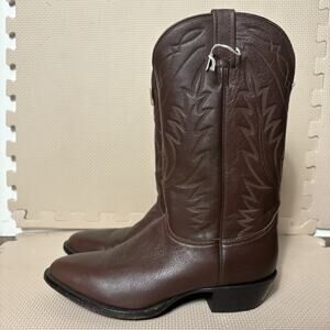 Nocona Mens Wester Cowboy Boots Brown Leather Mens 9.5 EE Made in USA Rancher